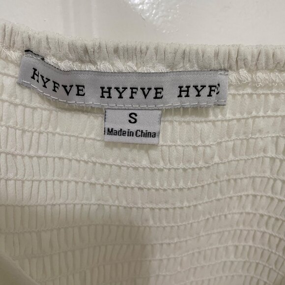 HYFVE Blouse Womens Size S Ivory Pullover Spaghetti Strap Sheer Lined NEW *Read* - Picture 5 of 9
